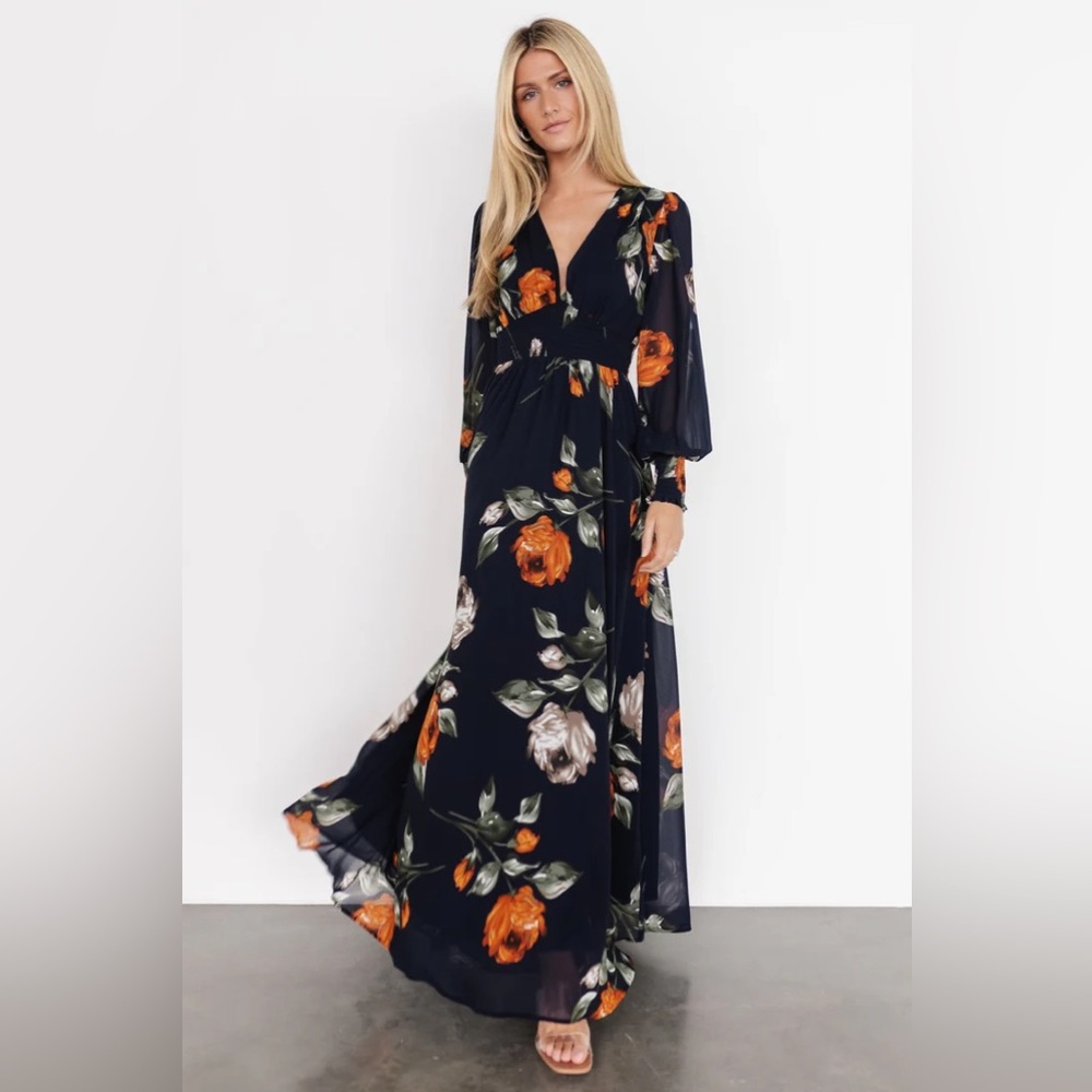 Baltic Born Olivia Maxi Dress in Midnight Navy Floral 2XL